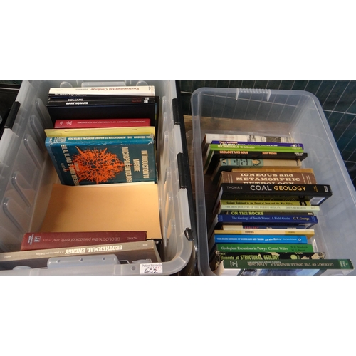 452 - Three crates of books on Geology and Paleontology to include: 'The Petrology of the Igneous Rocks' 1... 