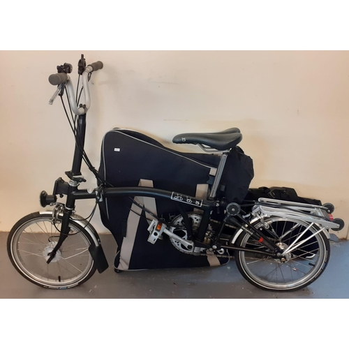 454A - Brompton folding bicycle in textile bag together with additional Brompton textile bag.   (B.P. 21% +... 