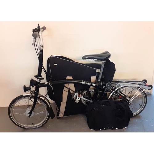 454A - Brompton folding bicycle in textile bag together with additional Brompton textile bag.   (B.P. 21% +... 