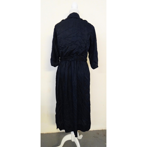 458 - Vintage 1930's hand made navy silk drop waist dress with beaded detail. 
(B.P. 21% + VAT)