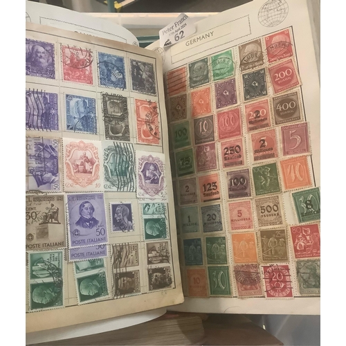 62 - All World stamp collection in various old albums.  Many 100s of stamps, mostly used.  (B.P. 21% + VA... 