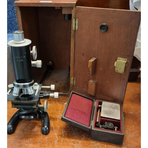 73 - 20th century Beck of London microscope in fitted mahogany box.  (B.P. 21% + VAT)