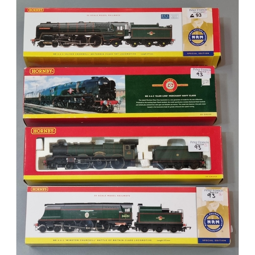 93 - Four Hornby OO gauge locomotives all in original boxes to include: R2565 Oliver Cromwell, R2385 Wins... 