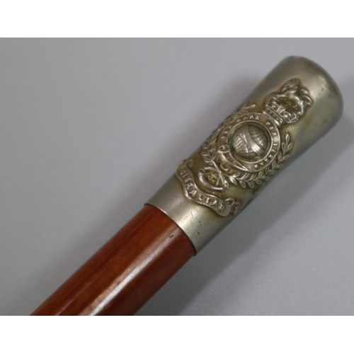 159 - Royal Marine military swagger stick with white metal terminal.    (B.P. 21% + VAT)