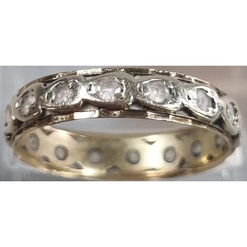 221 - 9ct gold eternity style ring.  2.6g approx.  Size P1/2.   (B.P. 21% + VAT)