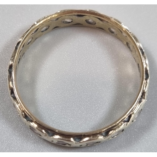 221 - 9ct gold eternity style ring.  2.6g approx.  Size P1/2.   (B.P. 21% + VAT)