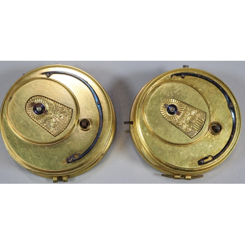 249 - Two 19th century Fusee pocket watch movements only, one marked Robert Roskell of Liverpool, both wit... 