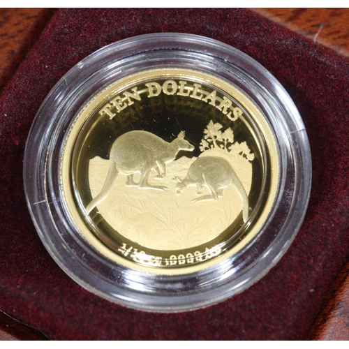 260 - Australian gold one tenth of an ounce ten Dollar Kangaroo Series gold ten Dollar proof coin 2014.  I... 