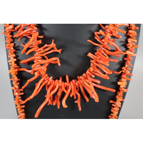 265 - Two coral necklaces.  (B.P. 21% + VAT)