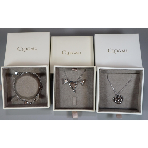 270 - Collection of Clogau silver jewellery, all in original boxes to include: heart shaped pendant and ch... 