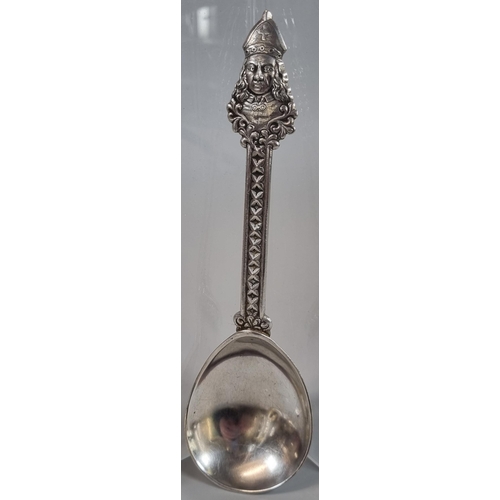 274 - Norwegian 830 silver Papal spoon.  20cm long approx.  2.1 troy oz approx.    (B.P. 21% + VAT)