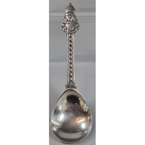 274 - Norwegian 830 silver Papal spoon.  20cm long approx.  2.1 troy oz approx.    (B.P. 21% + VAT)