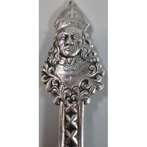 274 - Norwegian 830 silver Papal spoon.  20cm long approx.  2.1 troy oz approx.    (B.P. 21% + VAT)