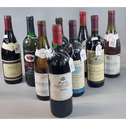 31 - Collection of wine to include: Hungarian Bull's Blood, San Martino 1998, Marquise, Beaune Ler Cru et... 