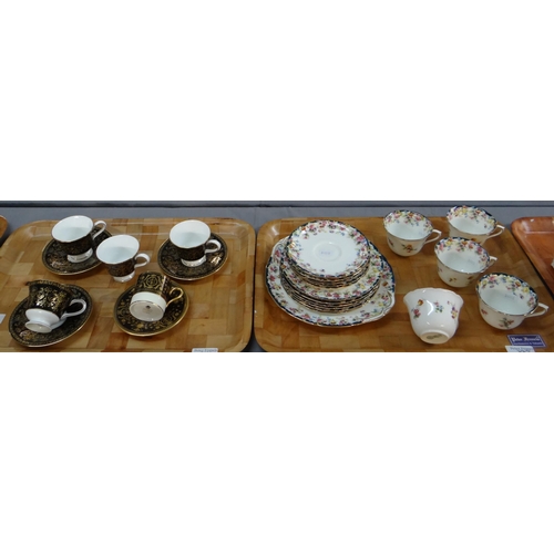 334 - Royal Doulton 1920's floral part teaset; teacups and saucers, plates etc. Together with a tray of We... 