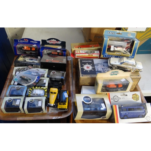 383 - Two trays of mainly boxed diecast model vehicles to include: Eertl Oxford, Rietze etc.  (2)   (B.P. ... 