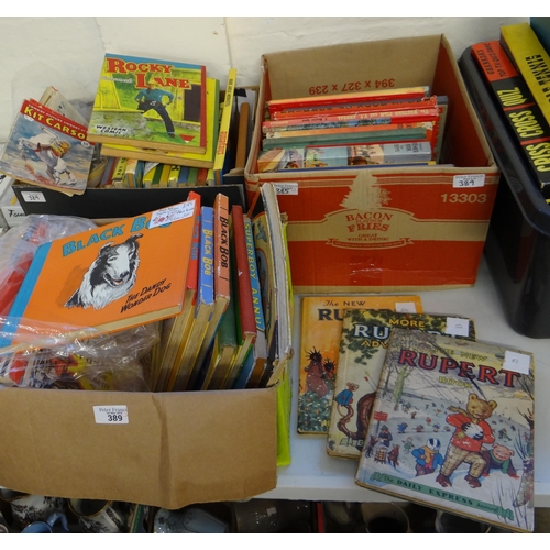 389 - Three boxes of vintage children's annuals to include: 'Eagle book of hobbies', 'Boys annual', 1950's... 