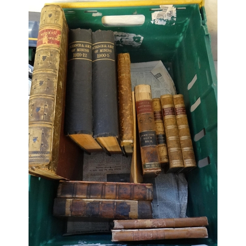 392 - Box of hardback antiquarian books to include: Moore, George MD; 'Moore's Use of the body in relation... 