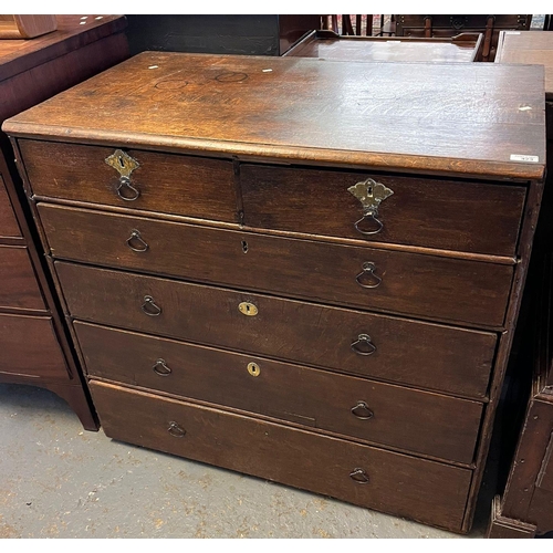 423 - 19th century oak straight front chest of two short and four long drawers.  99x58x92cm approx.   (B.P... 