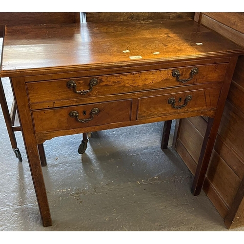 450 - 19th century lowboy, the moulded top above one long and two short drawers, standing on chamfered leg... 