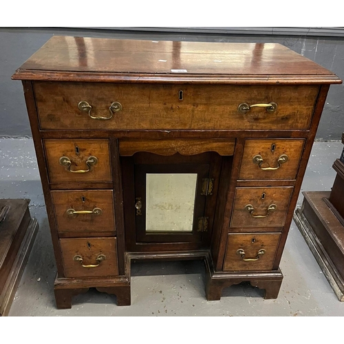 469 - 18th century mahogany dressing table of small proportions, the moulded top above one long drawer, ce... 