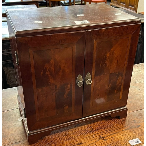 496 - Late 19th early 20th century mahogany inlaid two door blind panelled specimen/collectors' cabinet, t... 