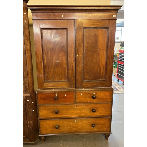 499 - 19th century mahogany two stage press cupboard.  118x55x203cm approx.  (B.P. 21% + VAT)