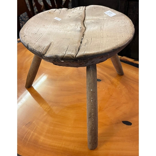 501 - 19th century elm milking stool.  (B.P. 21% + VAT)