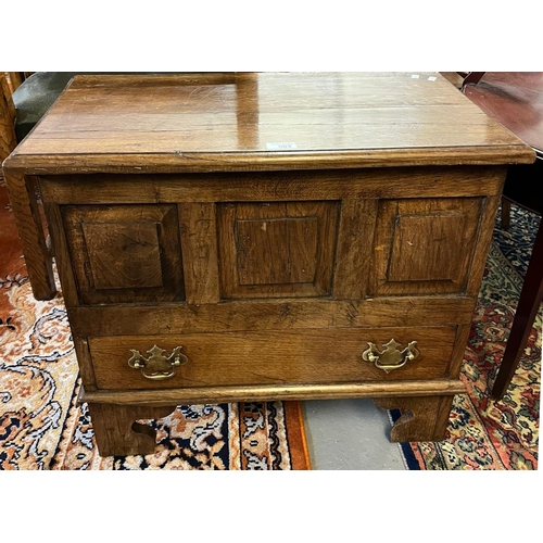 504 - 18th century style oak coffwr bach.  66x37x57cm approx.  (B.P. 21% + VAT)