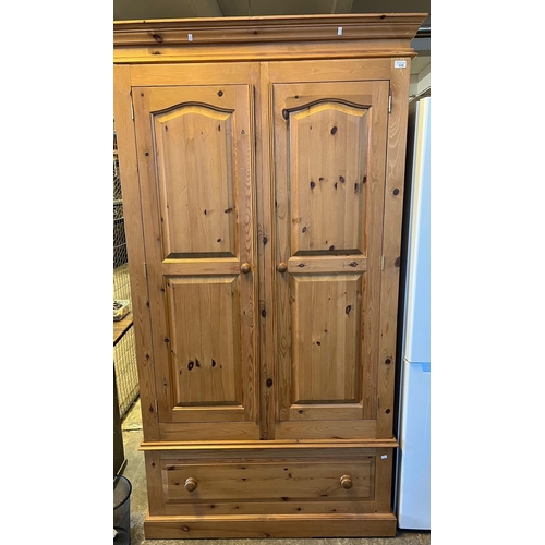 530 - Modern pine two door wardrobe with under drawer.  112x53x200cm approx.  (B.P. 21% + VAT)