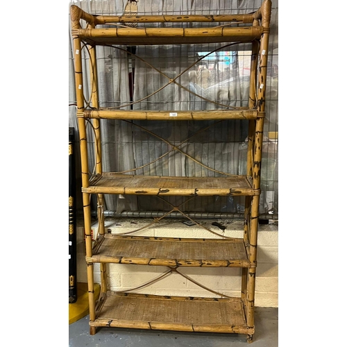 544 - Large bamboo five tier open bookcase/shelving unit.  99x35x188cm approx.   (B.P. 21% + VAT)