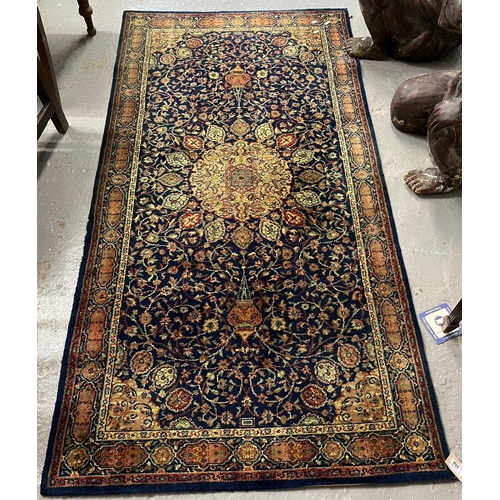 550 - Small red and cream ground floral and foliate Heriz runner together with a modern Wilton Persian des... 