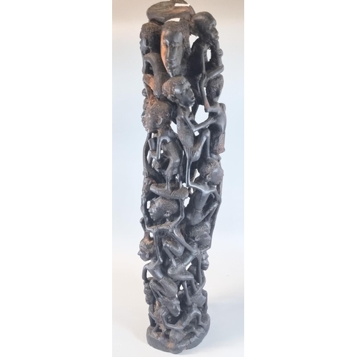 69 - African tribal hardwood fertility sculpture.  67cm high approx.  (B.P. 21% + VAT)