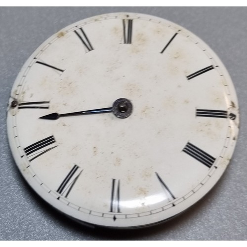 251 - 18th century Fusee pocket watch movement only marked J Wilders of London, having Roman painted face ... 