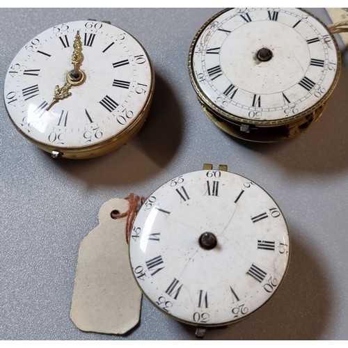 253 - Group of three 18th/19th century Fusee pocket watch movements only, to include: one marked William H... 