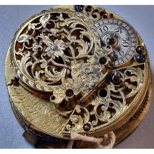 253 - Group of three 18th/19th century Fusee pocket watch movements only, to include: one marked William H... 