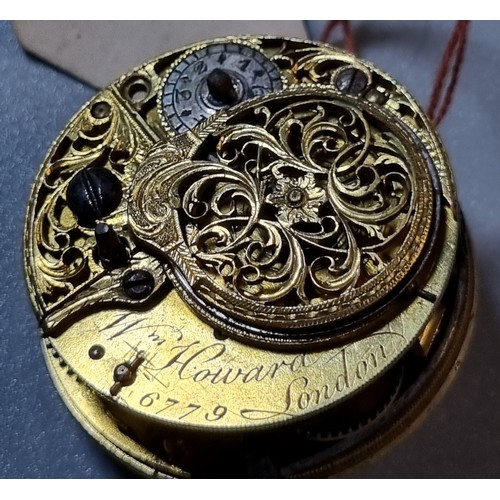 253 - Group of three 18th/19th century Fusee pocket watch movements only, to include: one marked William H... 