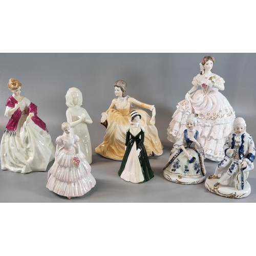 100 - Collection of figurines to include: Royal Worcester 'The Fairest Rose', 'First Dance', 'My Prayer', ... 