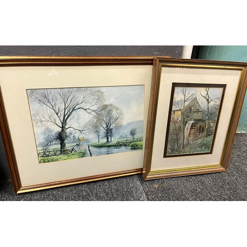 113 - Group of assorted furnishing pictures: watercolours, prints, oils etc., including a study by Donald ... 