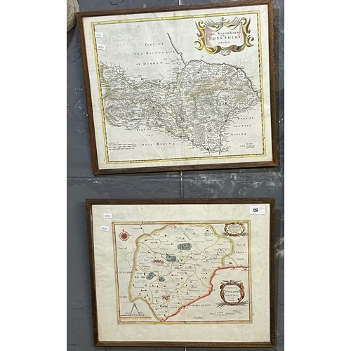 128 - Robert Morden, original map, 'The North Riding of Yorkshire', sparsely coloured.  38x46cm approx., t... 