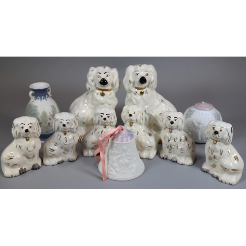 146 - Collection of Beswick fireside spaniels of varying sizes together with some Lladro Spanish porcelain... 