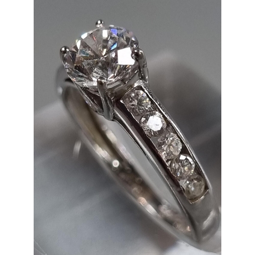 199 - 9ct white gold and cubic zirconia solitaire style ring.  2g approx.  Size M1/2.  (B.P. 21% + VAT)