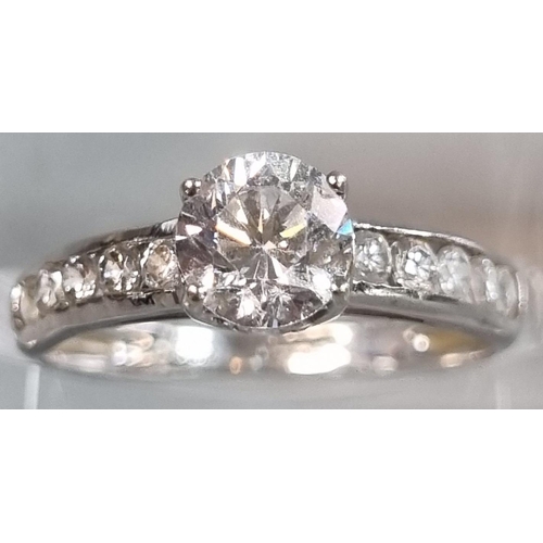 199 - 9ct white gold and cubic zirconia solitaire style ring.  2g approx.  Size M1/2.  (B.P. 21% + VAT)