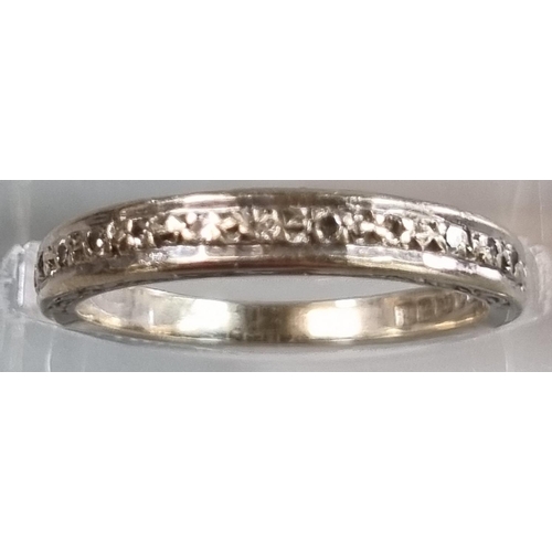 204 - 18ct white gold diamond half eternity ring.  3g approx.  Size L.  (B.P. 21% + VAT)