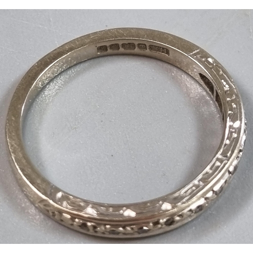 204 - 18ct white gold diamond half eternity ring.  3g approx.  Size L.  (B.P. 21% + VAT)