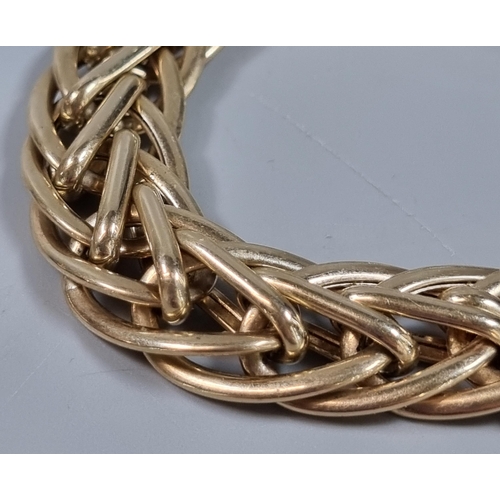 227 - 9ct gold multi-link curb bracelet. 20.8g approx.  18.5cm long approx.  (B.P. 21% + VAT)