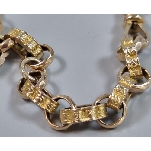 238 - 9ct gold multi curb link chain.  23.6g approx.  37cm long approx.  (B.P. 21% + VAT)