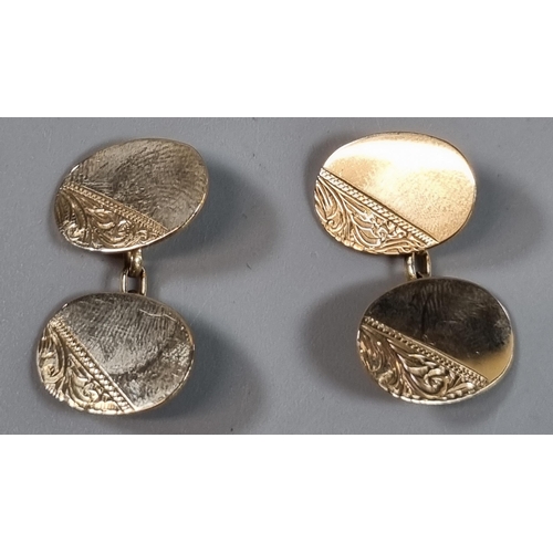 247 - Pair of 9ct gold oval earrings in E. Brooksbank Jewelers Carmarthen box. 5g approx.   (B.P. 21% + VA... 