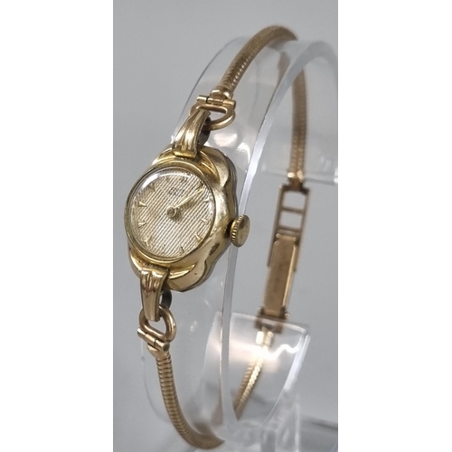 259 - 9ct gold Anker ladies wristwatch 14.5g approx.  (B.P. 21% + VAT)