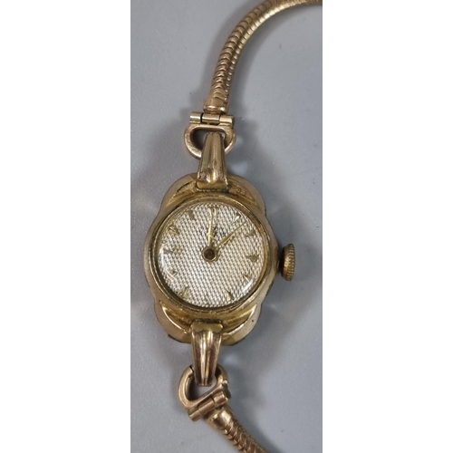 259 - 9ct gold Anker ladies wristwatch 14.5g approx.  (B.P. 21% + VAT)